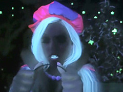 Britney Amber & a hot blonde share Halloween scare then each other