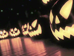 Britney Amber & a hot blonde share Halloween scare then each other