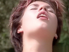 Short haired teenie outdoor sex