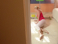 My mom and me. [white yoga leggings]