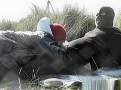 Slutwife gangbanged by strangers at the beach