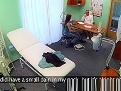 Horny sexy slim patient wants doctors cock after catching him