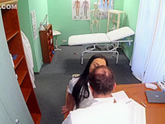 Horny sexy slim patient wants doctors cock after catching him