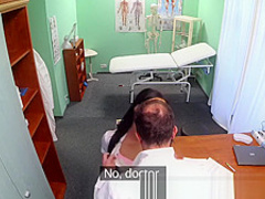 Horny sexy slim patient wants doctors cock after catching him