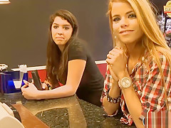 Lovely Ladies Convinced To Flash Boobs For Some Money