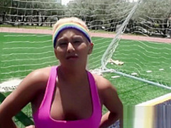 Busty latina rather fuck than plat soccer
