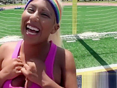 Busty latina rather fuck than plat soccer