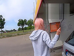 skinny blonde at the car wash quickie