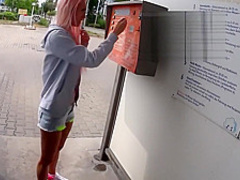 skinny blonde at the car wash quickie