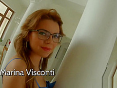 Marina shakes her boobs while fucking