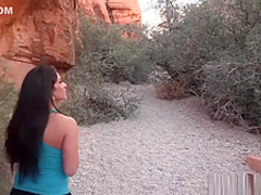 Public flashing and blowjob on nature walk