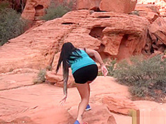 Public flashing and blowjob on nature walk