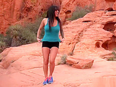 Public flashing and blowjob on nature walk