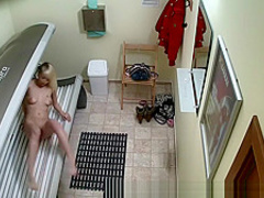 Pierced PUSSY Snooped in Tanning Bed