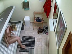 Pierced PUSSY Snooped in Tanning Bed