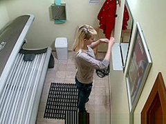 Pierced PUSSY Snooped in Tanning Bed