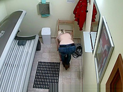 Pierced PUSSY Snooped in Tanning Bed