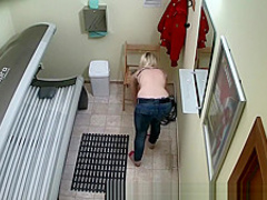 Pierced PUSSY Snooped in Tanning Bed