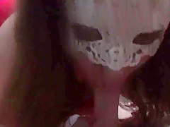 Quick Dick Sucking Before Bed In A Red Dress