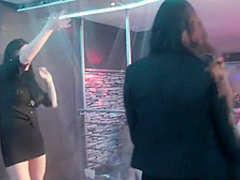 Party lesbians are fucked in sex orgy