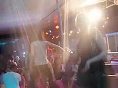 Party lesbians are fucked in sex orgy