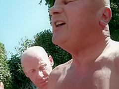 Piss loving granny gangbanged