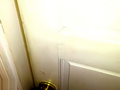 Teen plays with pussy for Halloween