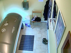 Hidden Cam Young Girl is Touching her Pussy in Solarium