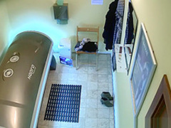 Hidden Cam Young Girl is Touching her Pussy in Solarium