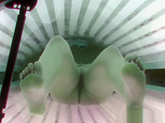 Hidden Cam Young Girl is Touching her Pussy in Solarium