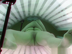 Hidden Cam Young Girl is Touching her Pussy in Solarium