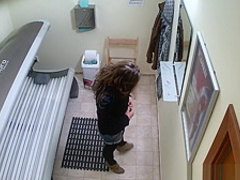 Hidden Cam Young Girl is Touching her Pussy in Solarium