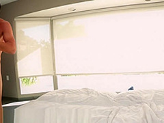 Cute brunette teen loves sucking cock