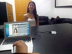 Amazing sexy slim teen fucks for fashion model job