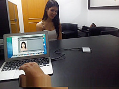 Amazing sexy slim teen fucks for fashion model job