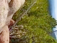 Hiking girl gives blowjob and fucked on a hill