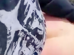 Hiking girl gives blowjob and fucked on a hill