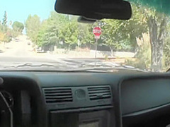 Kierstin has some fun in the car