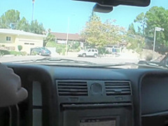 Kierstin has some fun in the car