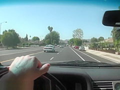Kierstin has some fun in the car