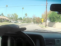 Kierstin has some fun in the car