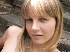 Masturbating on the stairs