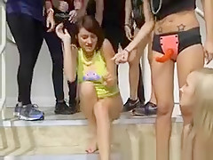 College Girls Riding Strap On Dildos At Hazing House Party