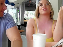 Curvy blonde milf shows off