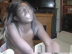 Ebony girl fucks a man twice her age