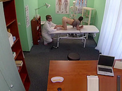 Dirty doctor gives sexy student patient the all clear