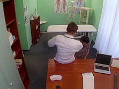 Dirty doctor gives sexy student patient the all clear