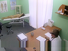 Slim skinny young student cums in for check up gets the doctor