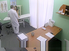 Slim skinny young student cums in for check up gets the doctor