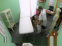Slim skinny young student cums in for check up gets the doctor